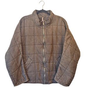 Free People Gray Bomber Jacket